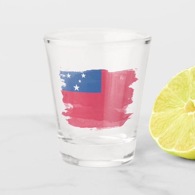 Vaso De Chupito Razo del pincel de la bandera de Samoa, bandera na (Anverso)