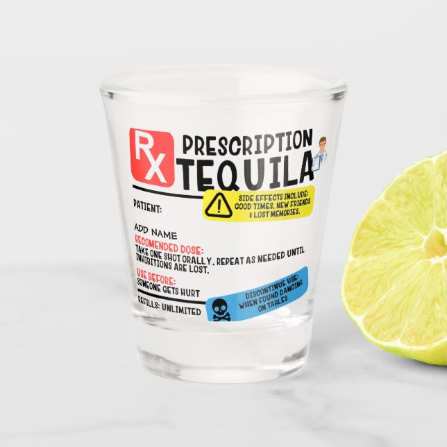 Vaso De Chupito Receta divertida Tequila Shot glass (Anverso)