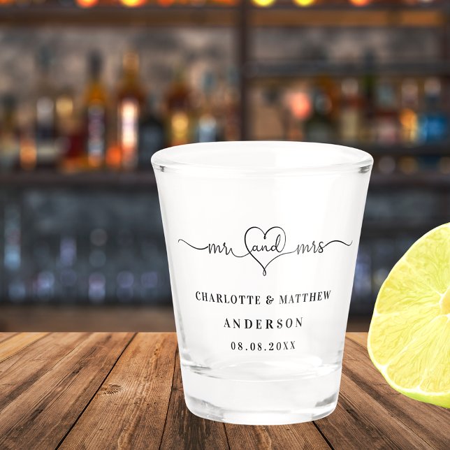 Vaso De Chupito recién casados señor señora fiesta de boda (Subido por el creador)