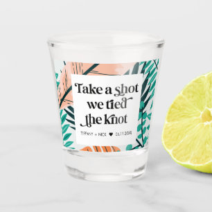 Vaso De Chupito Recuerdo de boda de playa tropical para tomar un t