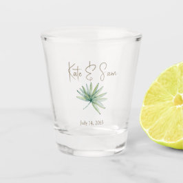 Vaso De Chupito Recuerdo de boda de vegetación tropical personaliz