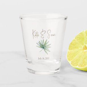 Vaso De Chupito Recuerdo de boda de vegetación tropical personaliz