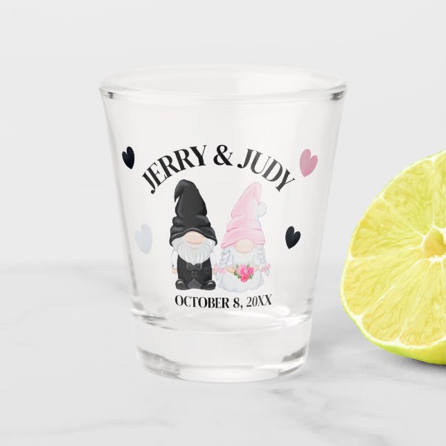 Vaso De Chupito Recuerdo de Boda Gnome (Anverso)