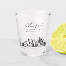 Vaso De Chupito Recuerdo de boda personalizado de Raleigh Saludos