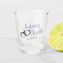 Vaso De Chupito Recuerdo de boda púrpura y negro