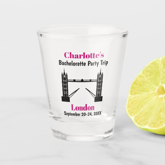 Vaso De Chupito Recuerdo de Despedida de Soltera en Londres Inglat (Anverso)
