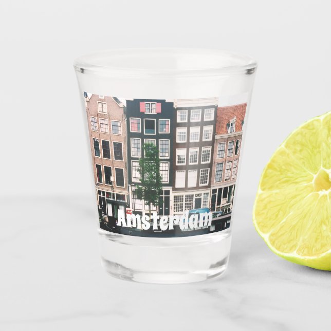 Vaso De Chupito Recuerdo de viaje de Ámsterdam (Anverso)