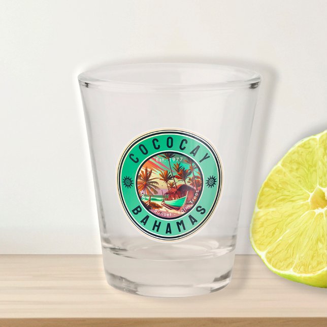 Vaso De Chupito Recuerdos de viajes retro de CocoCay Bahamas de lo (Subido por el creador)