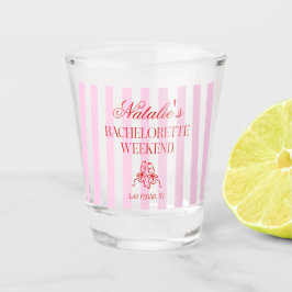 Vaso De Chupito Red Pink Stripes Bachelorette Weekend Party