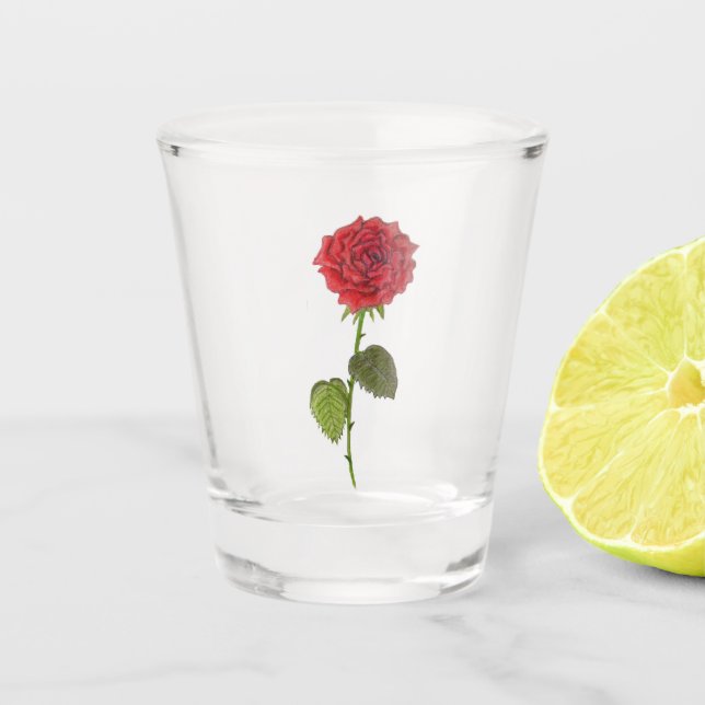 Vaso De Chupito red rose (Anverso)