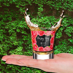 Vaso De Chupito Red Roses Watercolor Derby Day