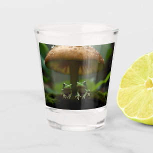 Vaso De Chupito Refugio en el Día de las Lluvias: Ranas refugiándo