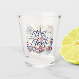 Vaso De Chupito Regalo conmemorativo con tema náutico Let's Get Na