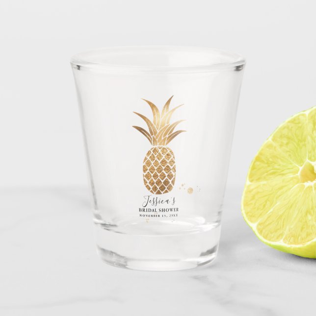 Vaso De Chupito Regalo de boda de piña de oro falso para fiesta (Anverso)