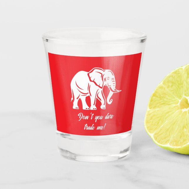 Vaso De Chupito Regalo de broma de elefante blanco (Anverso)