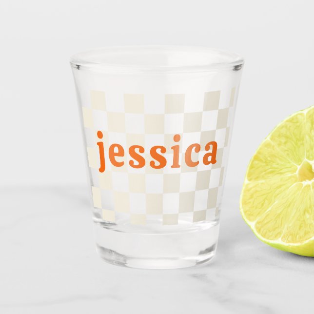 Vaso De Chupito Regalo de cumpleaños personalizado con tablero de  (Anverso)