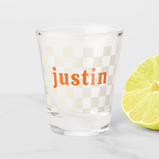 Vaso De Chupito Regalo de cumpleaños personalizado con tablero de  (Anverso)