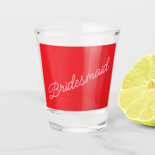 Vaso De Chupito Regalo de Dama de Honor Rosa Rojo Agradecimiento F