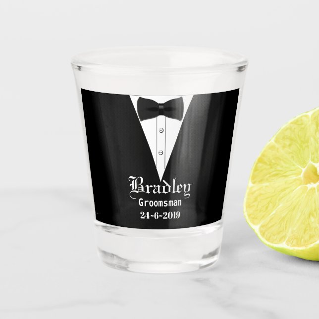 Vaso De Chupito Regalo de Groomsmen personalizado personalizado (Anverso)
