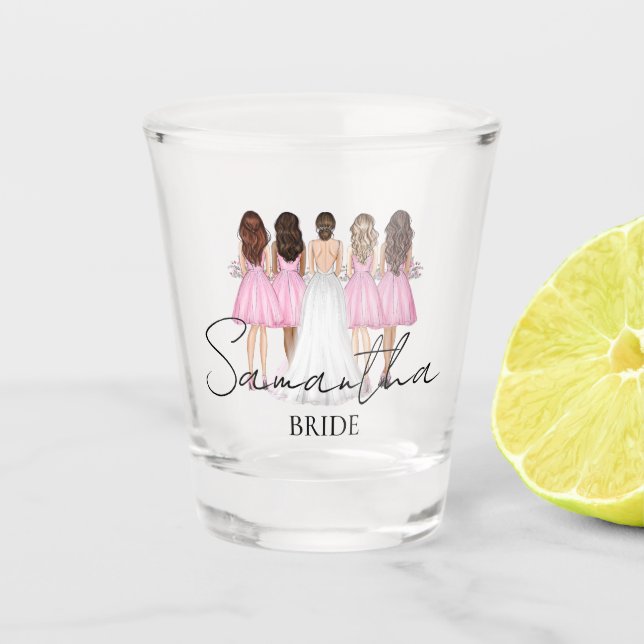 Vaso De Chupito Regalo de nombre personalizado para novia (Anverso)