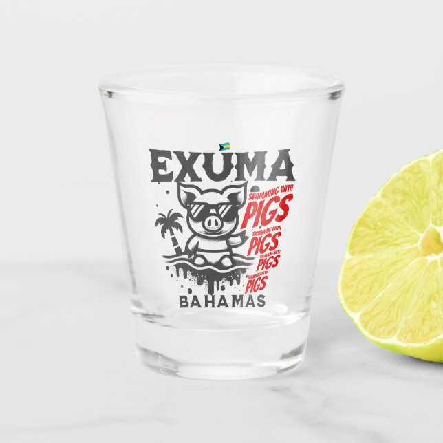 Vaso De Chupito Regalo de souvenirs de Bahamas: Exuma Bahamas (Anverso)