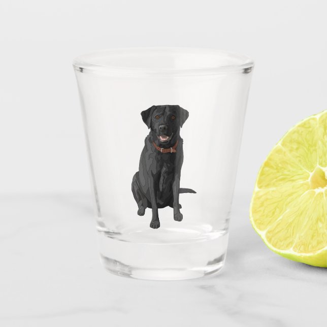 Vaso De Chupito Regalo del amante del perro del labrador negro (Anverso)