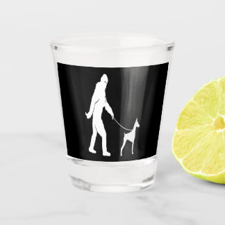 Vaso De Chupito Regalo Doberman| Gente Juntos Doberman Caminar