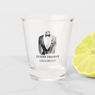 Vaso De Chupito Regalo Groomsman del partido de la boda del Tuxedo