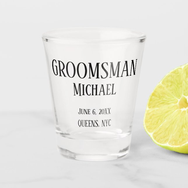 Vaso De Chupito Regalo Groomsman personalizado (Anverso)