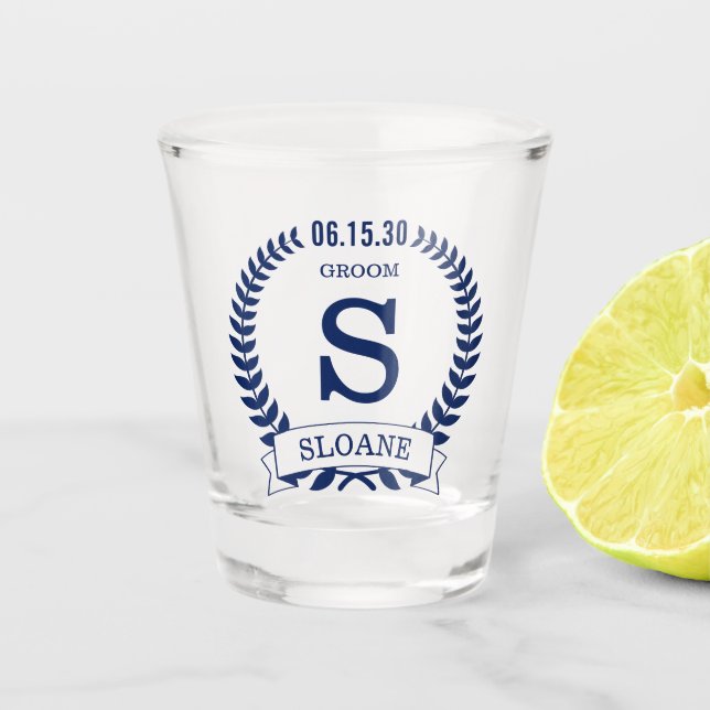 Vaso De Chupito Regalo Inicial para el Novio (Anverso)