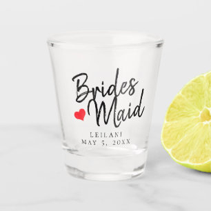 Vaso De Chupito Regalo lindo de la dama de honor del corazón