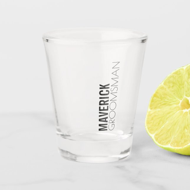 Vaso De Chupito Regalo Masculine Modern Groomsmen (Anverso)
