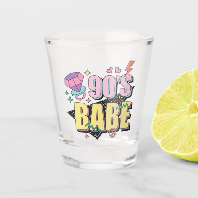 Vaso De Chupito Regalo nostálgico "Babe de los 90" (Anverso)