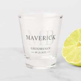 Vaso De Chupito Regalo para Padrinos de Boda Iniciales de Monogram
