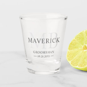Vaso De Chupito Regalo para Padrinos de Boda Iniciales Monograma M