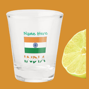 Vaso De Chupito Regalo personalizado de la bandera de la India