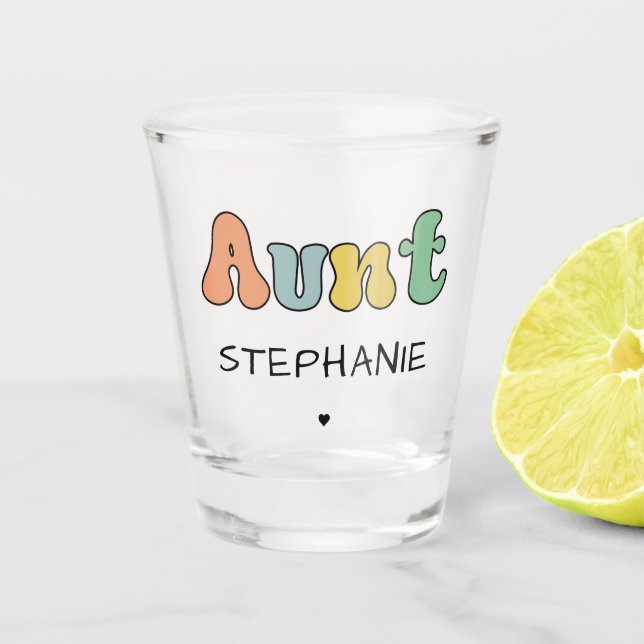 Vaso De Chupito Regalo personalizado tía Retro | Tía Personalizada (Anverso)