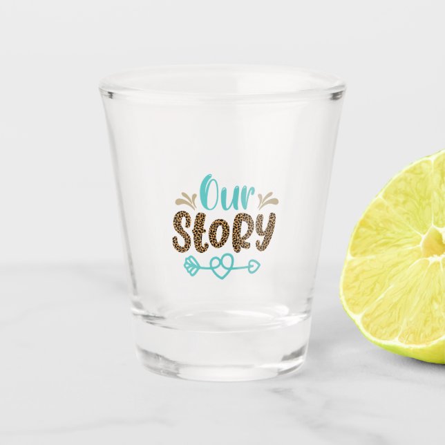 Vaso De Chupito Regalos de boda | Nuestra Historia (Anverso)