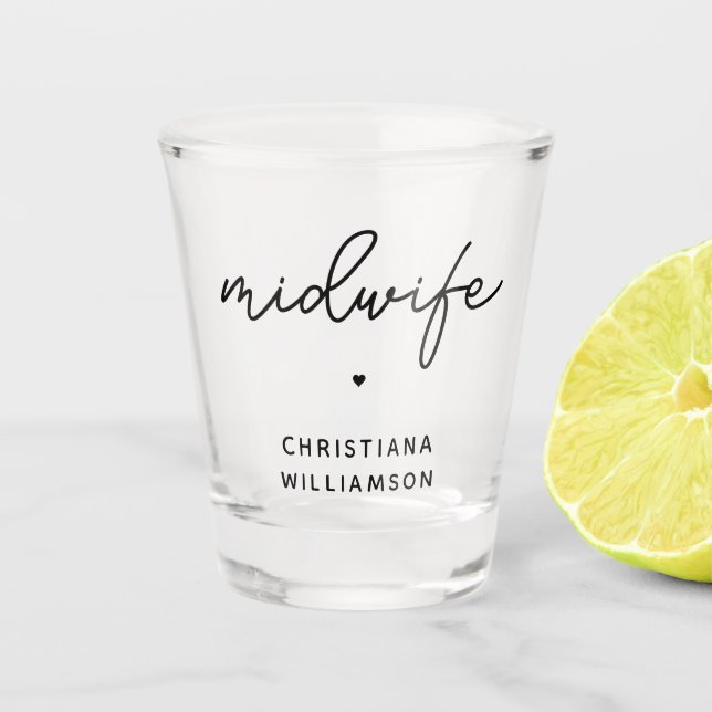 Vaso De Chupito Regalos de comadronas de agradecimiento de persona (Anverso)