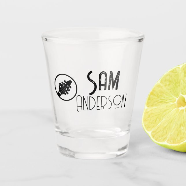Vaso De Chupito Regalos de época personalizados para guitarrista,  (Anverso)