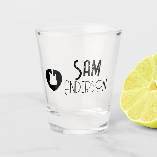 Vaso De Chupito Regalos de época personalizados para guitarrista,  (Anverso)