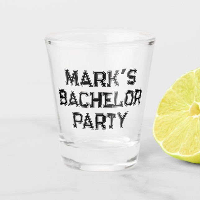 Vaso de chupito regalos de soltero personalizados (Anverso)