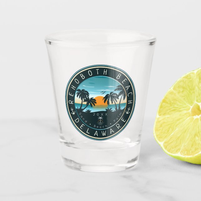 Vaso De Chupito Rehoboth Beach Delaware Sunset Retro Souvenir 80 (Anverso)