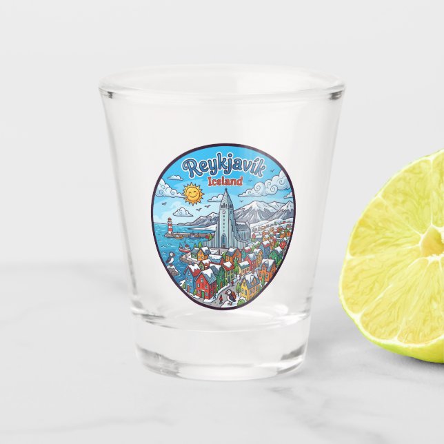 Vaso De Chupito Reikiavik Islandia (Anverso)