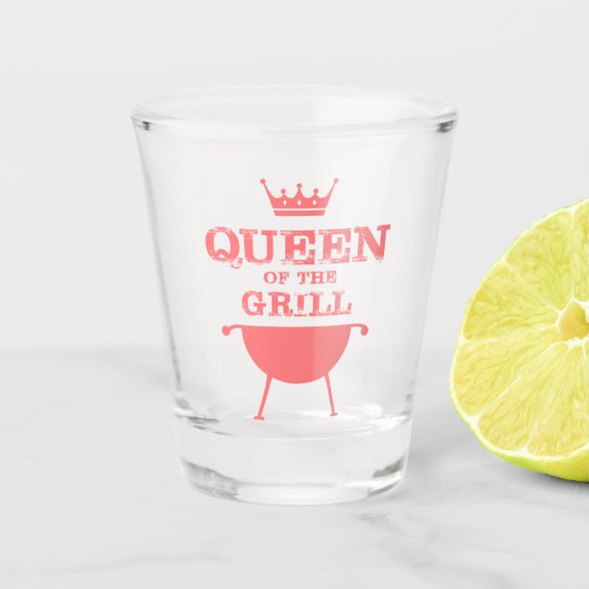 Vaso De Chupito Reina Del Grill, Rosa (Anverso)