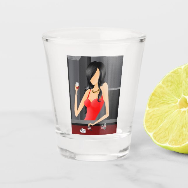 Vaso De Chupito Reina del juego - Casino de Las Vegas (Anverso)