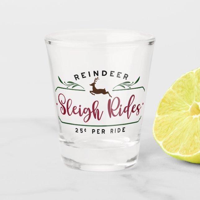 Vaso De Chupito Reindeer Sleigh Rides (Anverso)