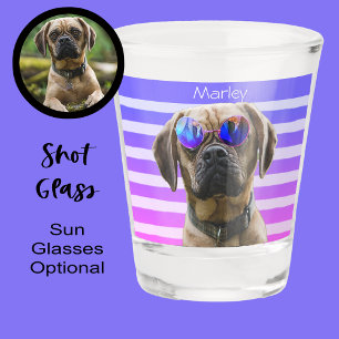 Vaso De Chupito Relleno de calcetín de perro de foto morada Lindo