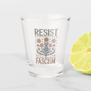 Vaso De Chupito Resista al fascismo Floral Transgénero LGBTQ Anti