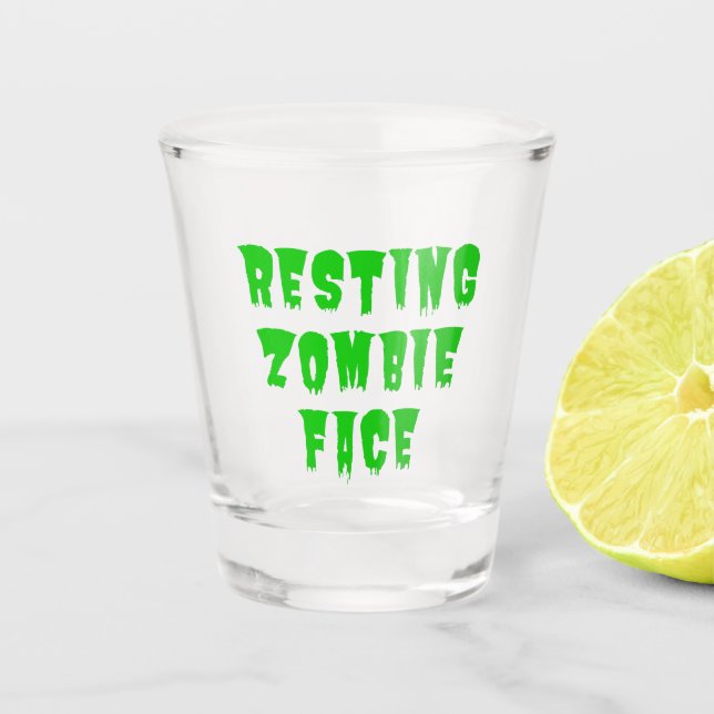 Vaso De Chupito Resting Zombie Face - Funny Halloween 2022 (Anverso)